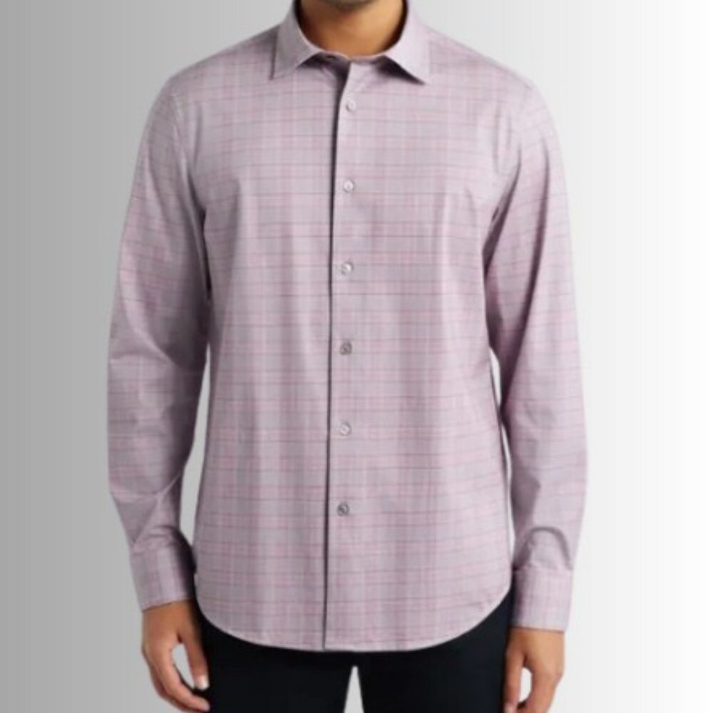 UNTUCKit Giacosa wrinkle free button-up shirt pink men's size L NWT